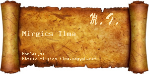 Mirgics Ilma névjegykártya